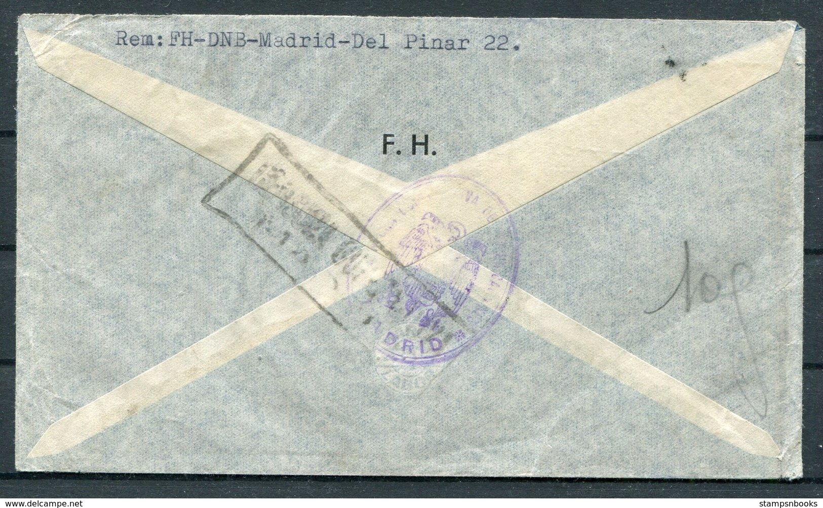 1943 Spain Airmail Censor Cover Madrid - Berlin Germany. Legationsrat - Covers & Documents