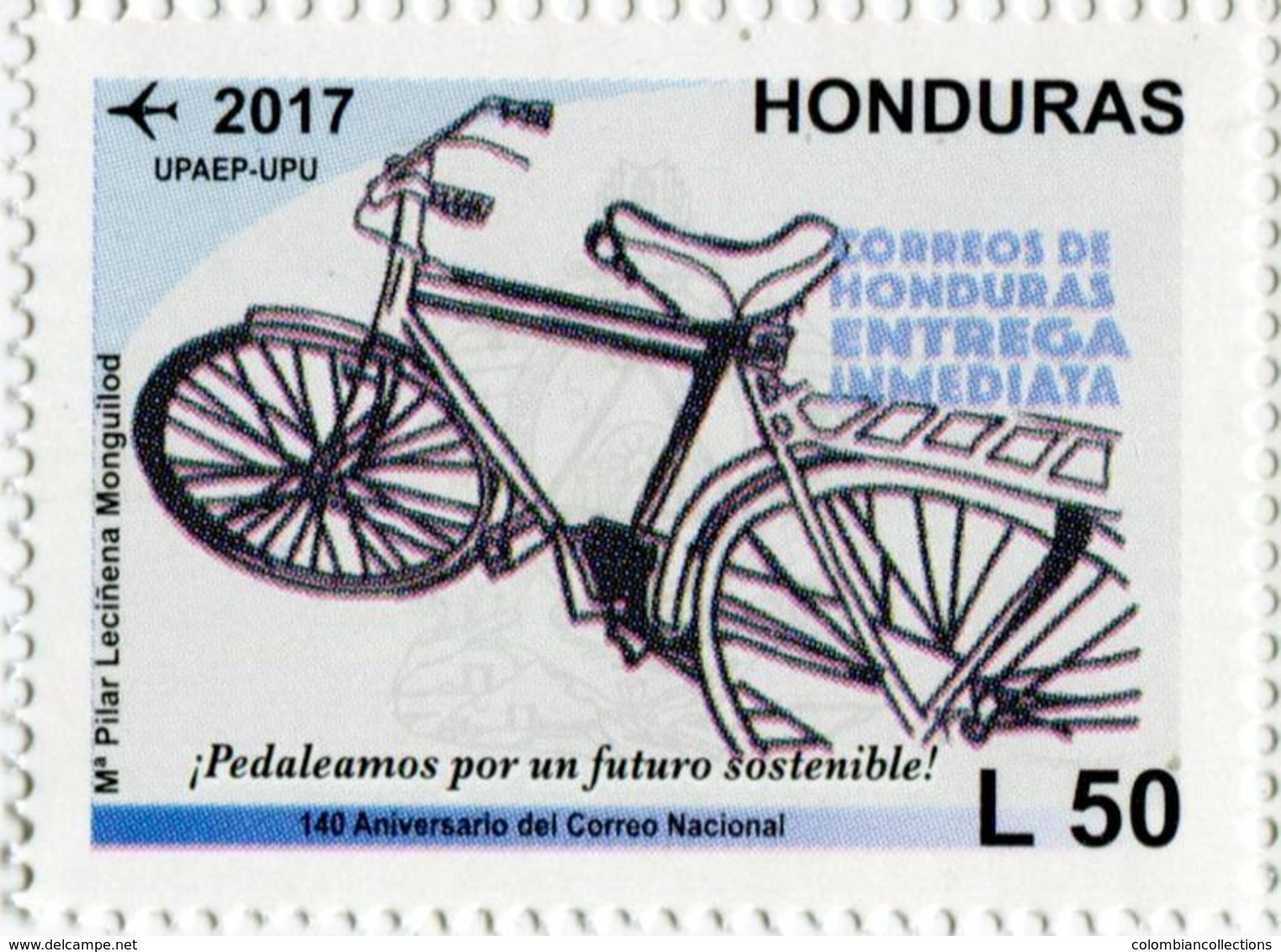 Lote H22, Honduras, 2017, Sello, Stamp, Upaep, Bicicleta, Bicycle - Honduras