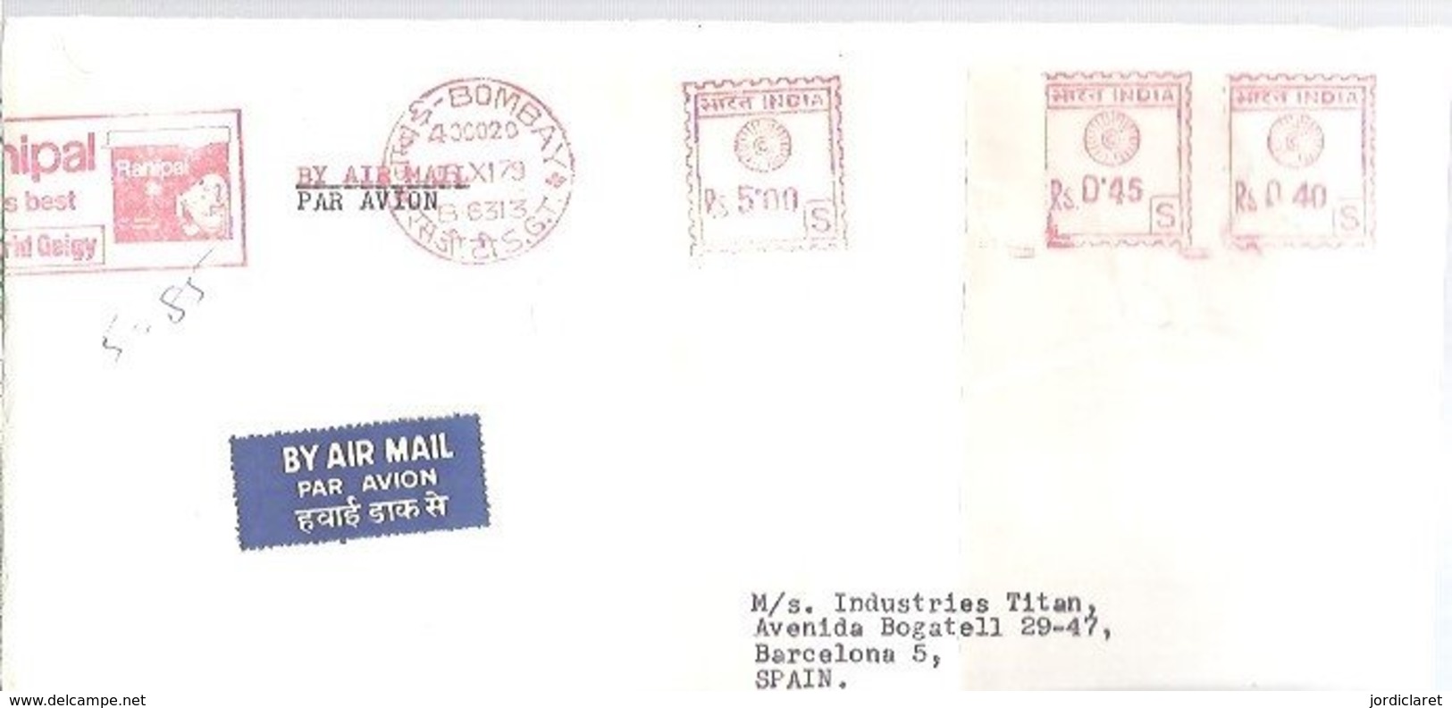 LETTER  EMA  1979   BOMBAY - Cartas & Documentos