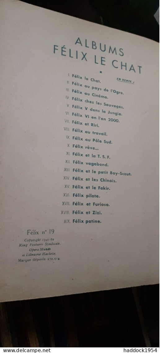Félix Patine PAT SULLIVAN Hachette 1940 - Félix De Kat