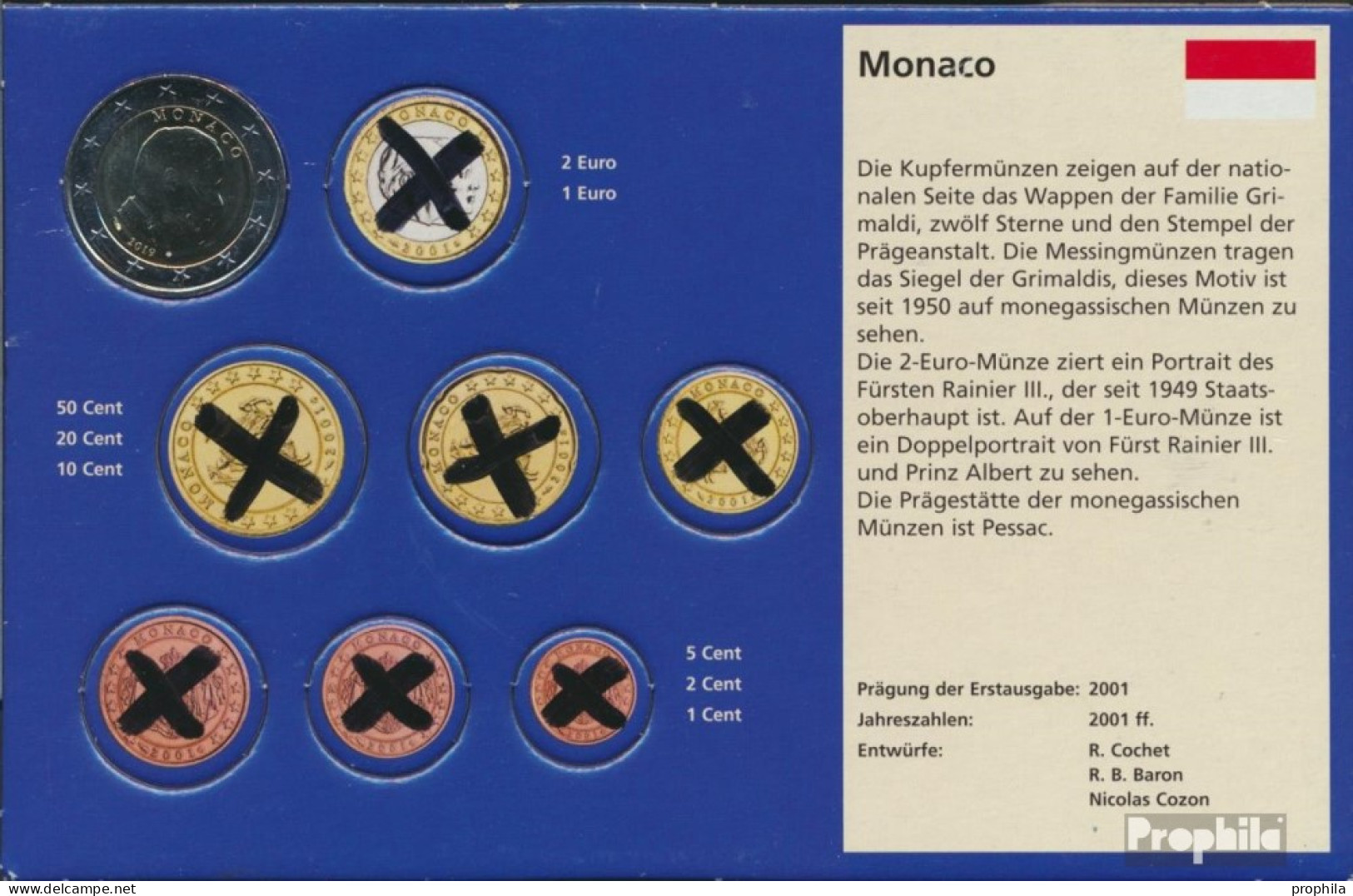 Monaco MON 9 2019 Stgl./unzirkuliert Stgl./unzirkuliert 2019 Kursmünze 2 Euro - Monaco