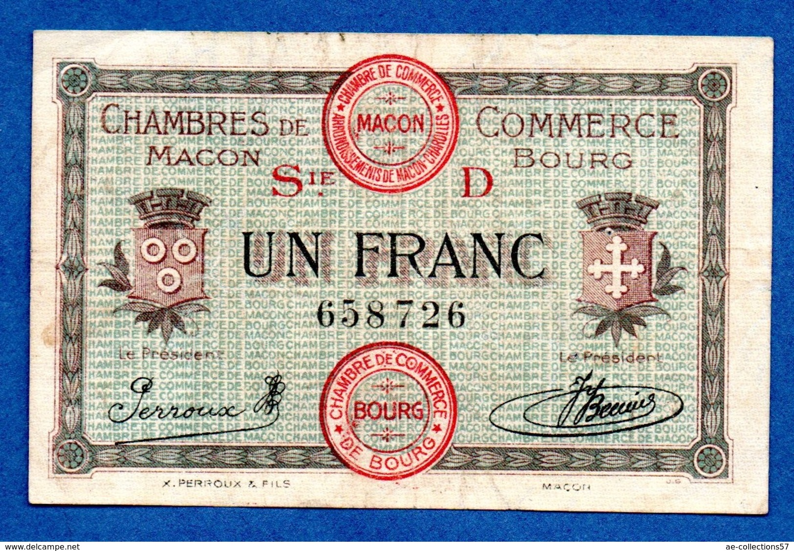 Macon  -  1 Franc      - état TB - Chamber Of Commerce