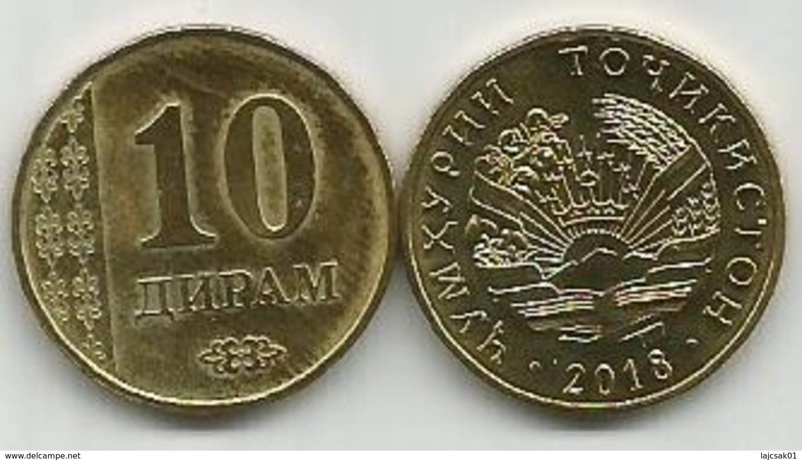 Tajikistan 10 Diram 2018. High Grade - Tadjikistan