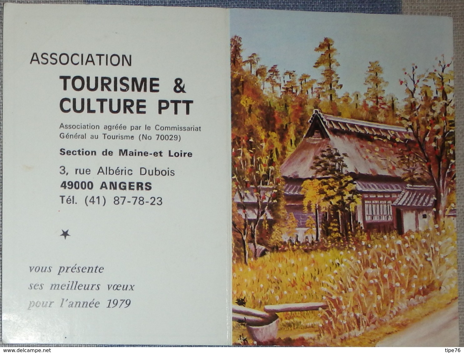 Petit Calendrier De Poche 1979 Illustration Peint Par La Bouche - Tourisme Et Culture PTT Angers - Tamaño Pequeño : 1971-80