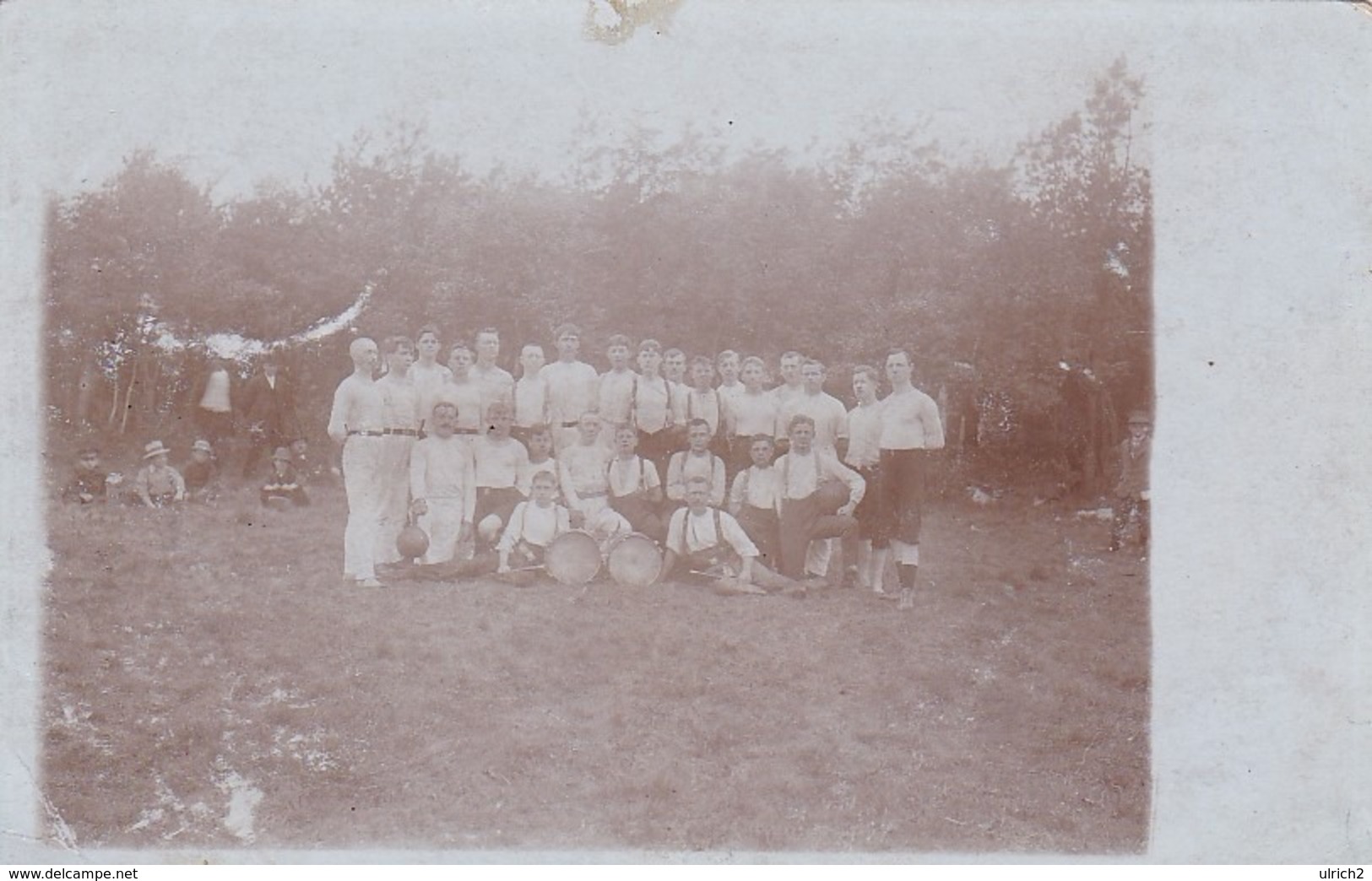 AK Foto Sportmannschaft Mit Bällen Und Trommeln - Ca. 1920 (44821) - Soccer