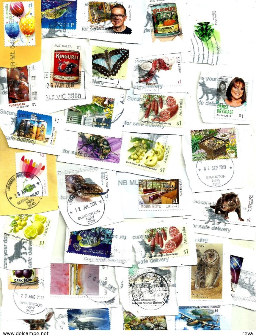 AUSTRALIA LOT2 MIXTURE OF50+USED STAMPS SOME 2015/19 INC.NEW"BEE"$1,,"GARDEN"$1,ETC READ DESCRIPTION!! - Usati