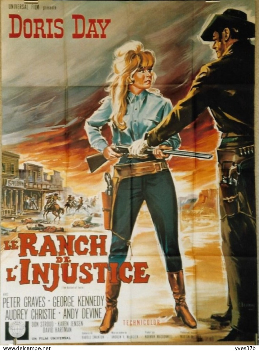 "Le Ranch De L'Injustice" Doris Day, G. Kennedy...1967 - Affiche 120x160 - TTB - Affiches & Posters