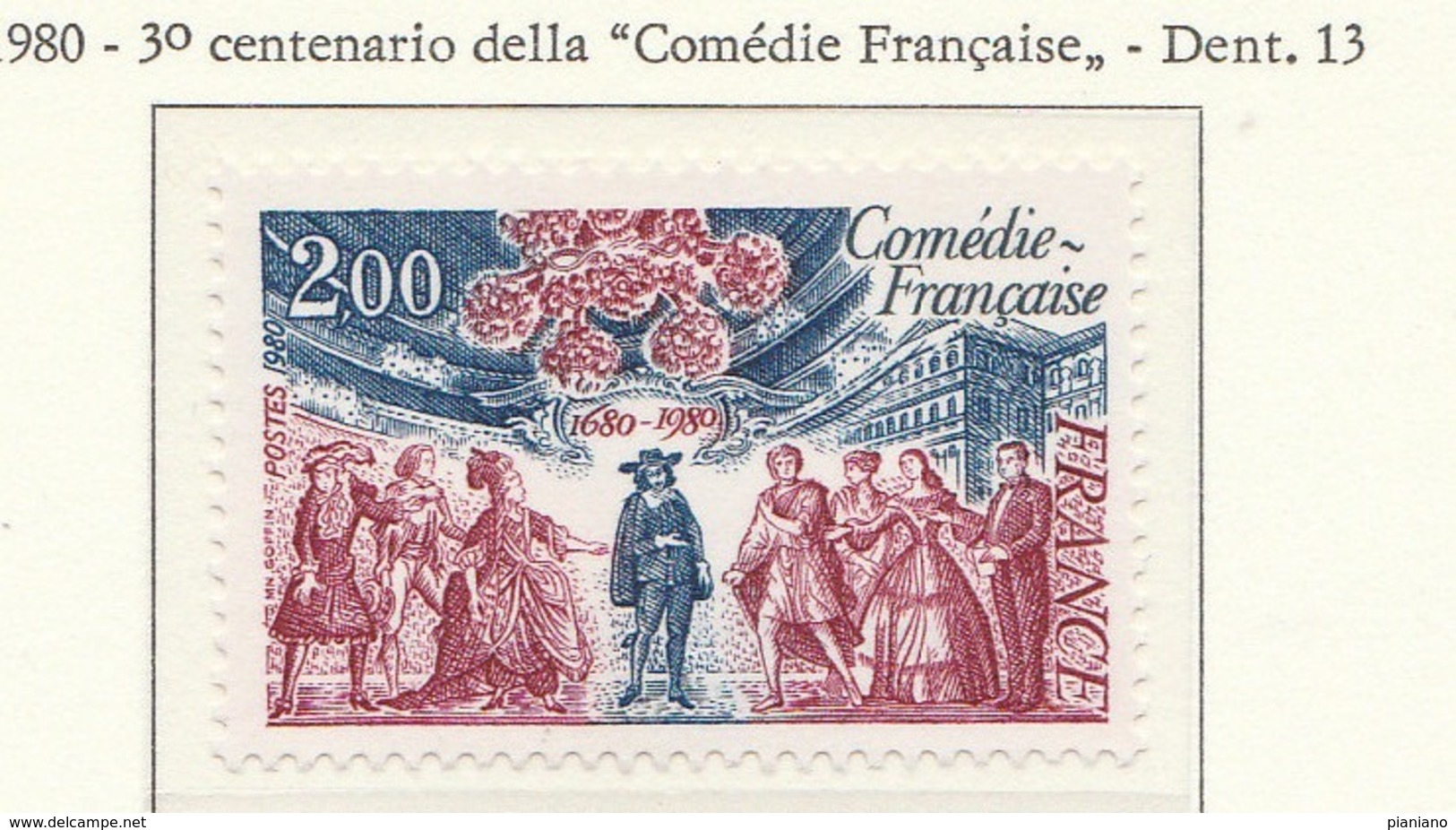 PIA - FRAN -1980 : 3° Centenario Della "Comédie Française"  - (Yv 2106) - Teatro