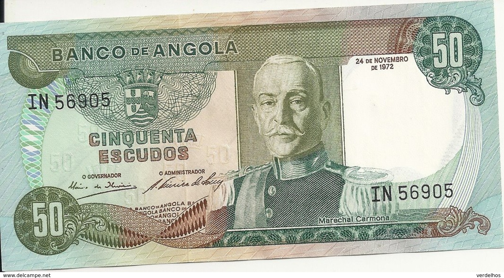 ANGOLA 50 ESCUDOS 1972 UNC P 100 - Angola