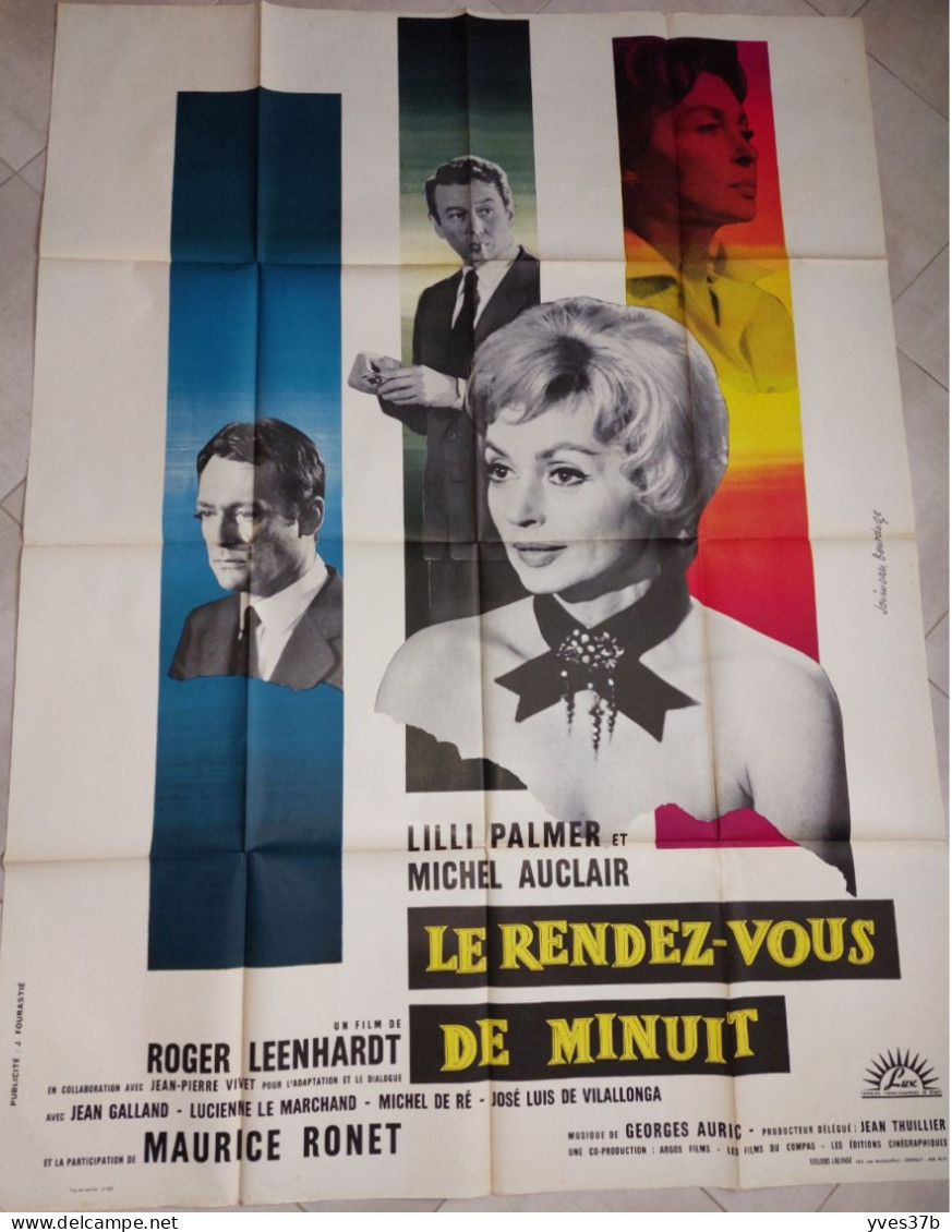 Le Rendez-vous De Minuit L. Palmer, M.Auclair, M. Ronet.1961 - Affiche 120x160 - TTB - Plakate & Poster