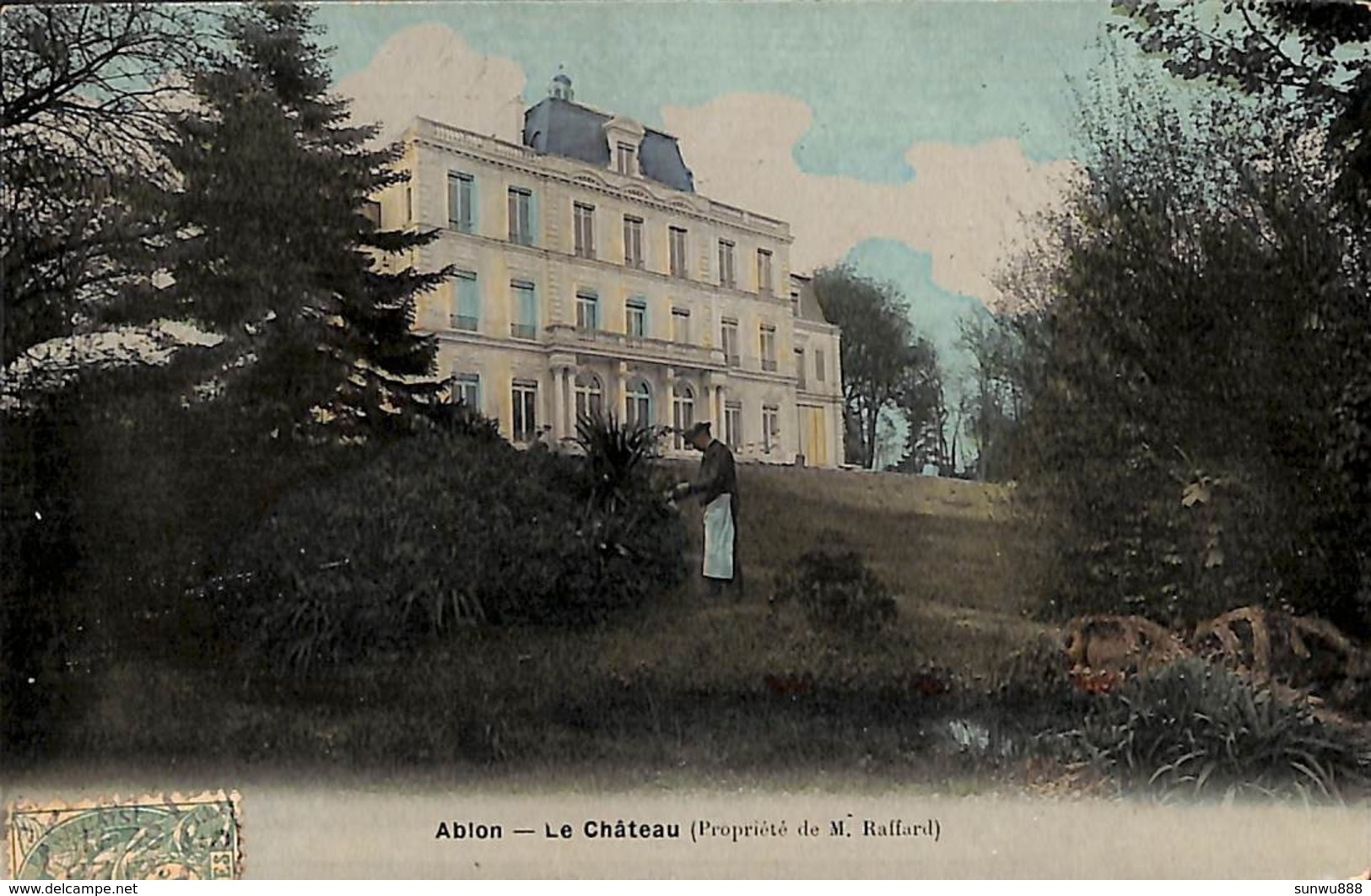 94 - Ablon - Le Château (propriété De M Raffard, Animée, Colorisée, Photo Peinture Email 1908) - Ablon Sur Seine