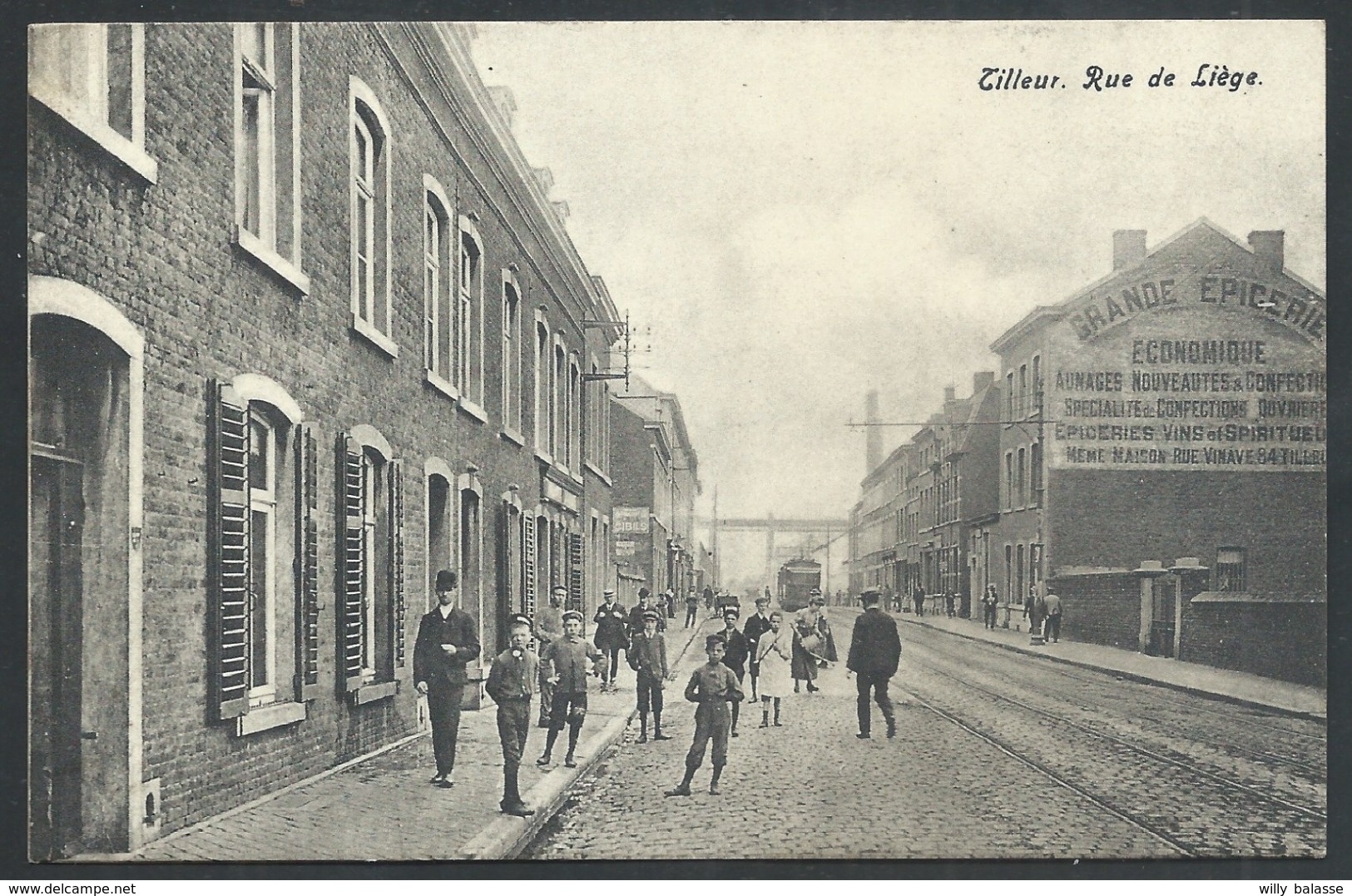 +++ CPA - TILLEUR - St Nicolas - Rue De Liège - Carte Animée - Tram  // - Saint-Nicolas