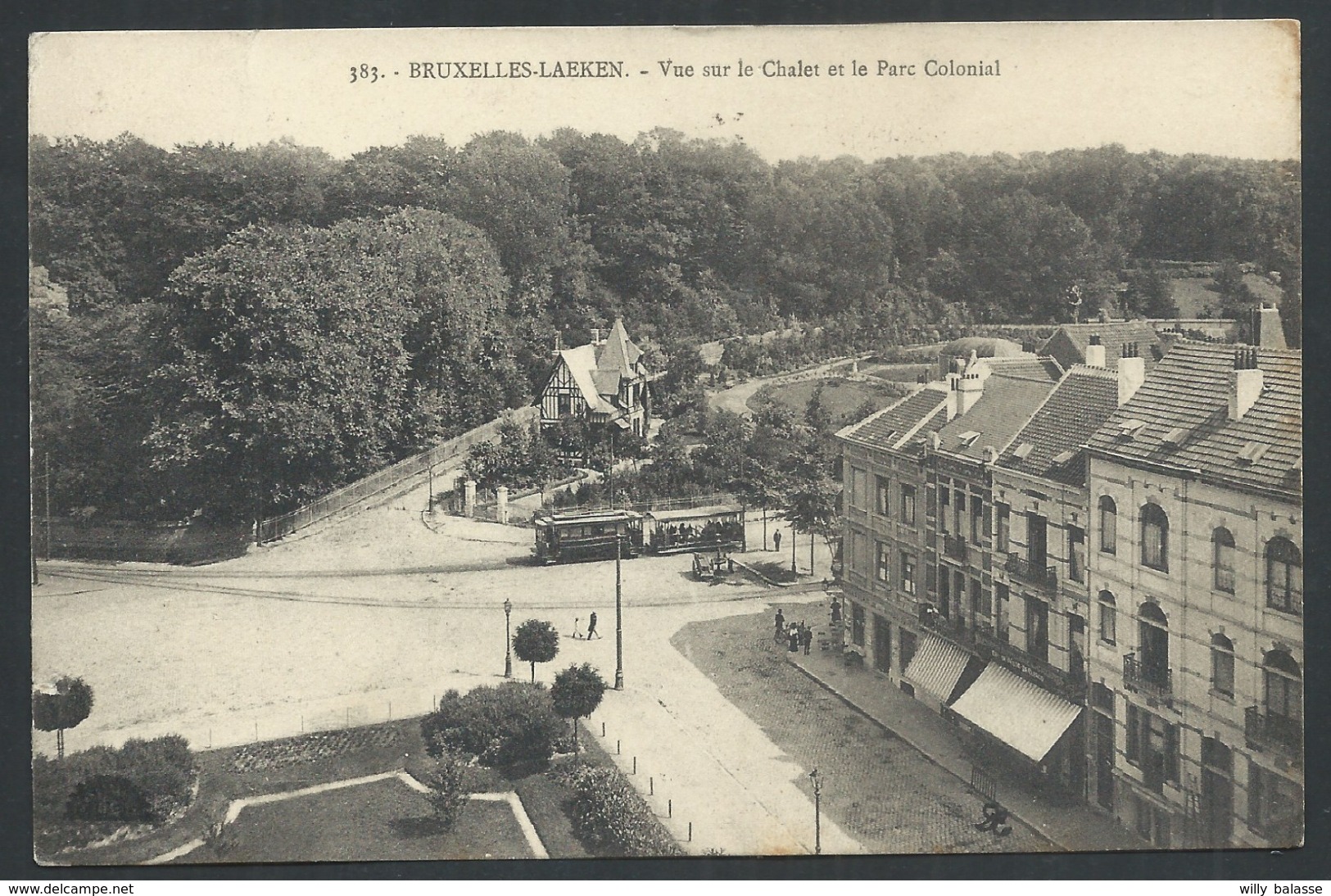 +++ CPA - BRUSSEL - Bruxelles - LAEKEN - Vue Sur Le Chalet Et Le Parc Colonial - Tram  // - Laeken