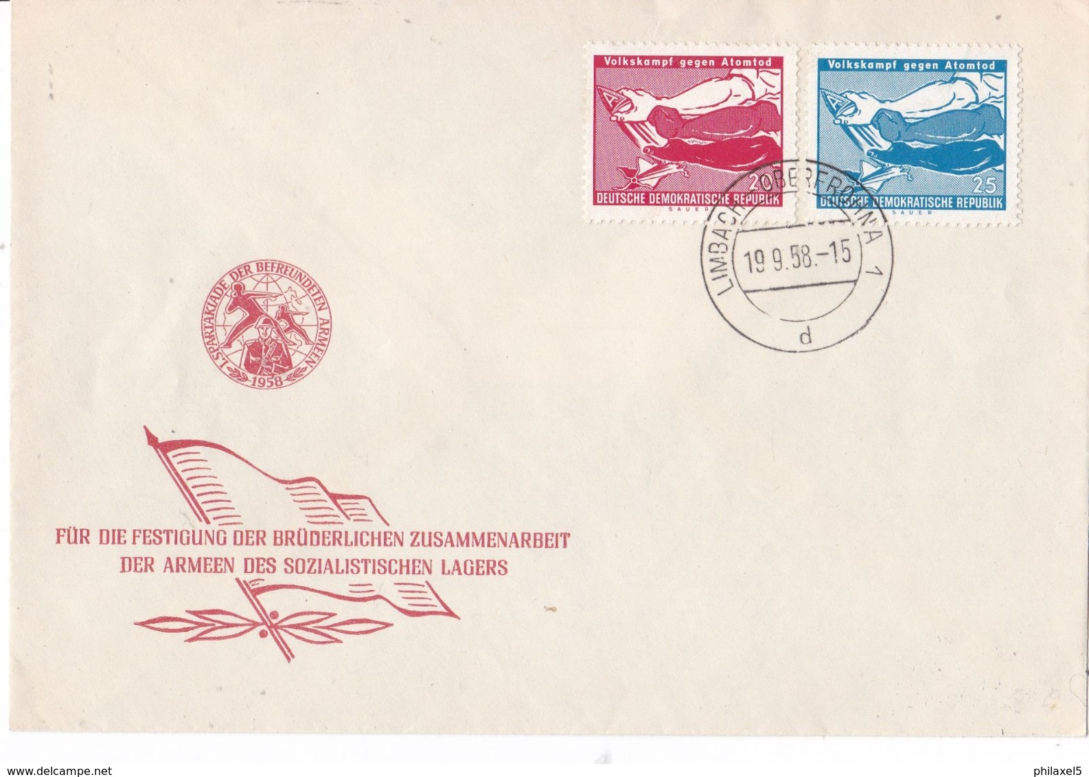 DDR - FDC 19-9-1958 - Volkskampf Gegen Den Atomtod - M 655-656 - Other & Unclassified