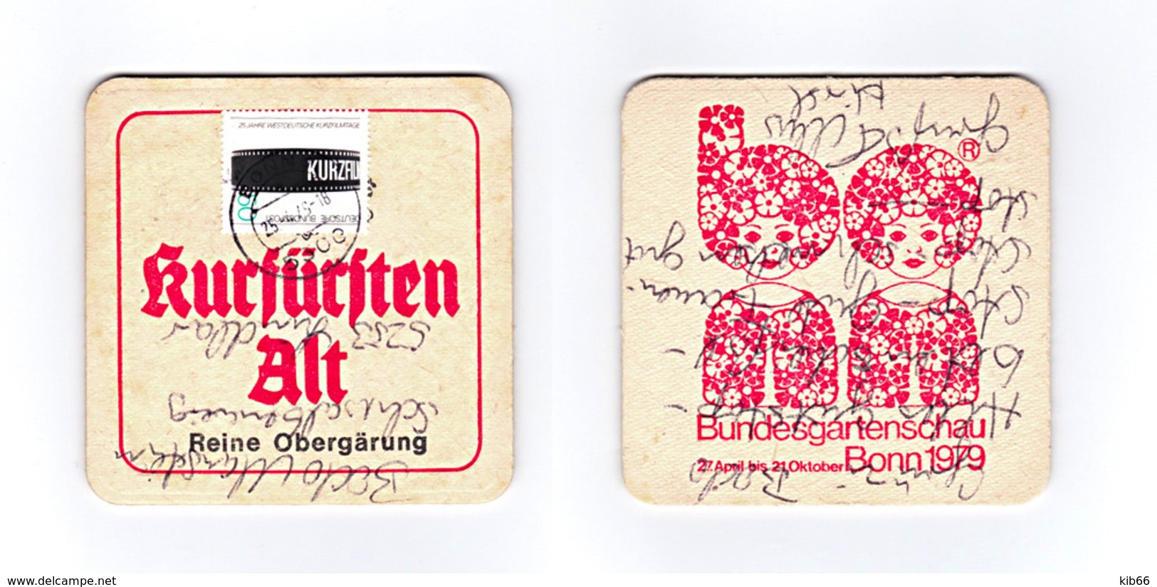 Sous-bock Bière Unique Brauerei Kurfursten, Timbre 19 ?? Beer Mat Bierdeckel Coaster - Sous-bocks