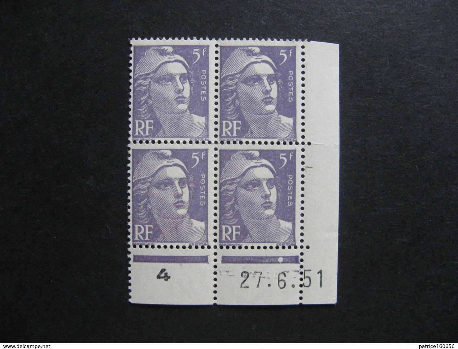 B). Bloc De 4 Coin Daté:  27.06.1951 Du N° 883, Neuf XX . - 1950-1959