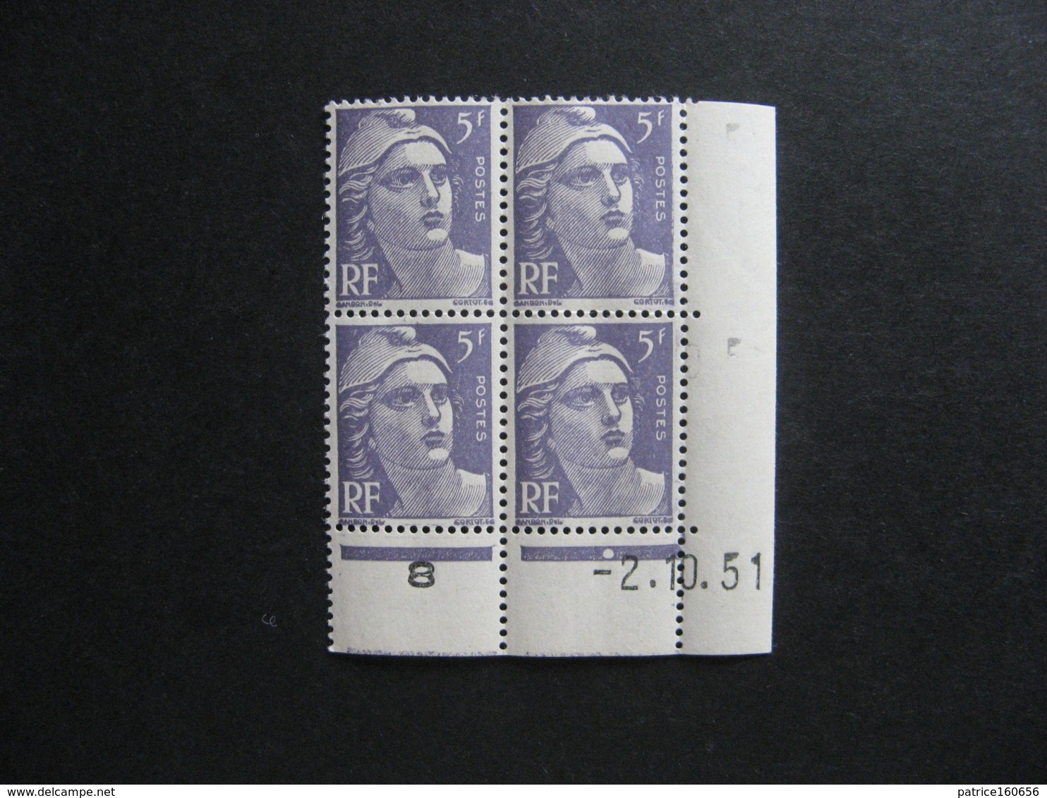 C). Bloc De 4 Coin Daté:  02.10.1951 Du N° 883, Neuf XX . - 1950-1959