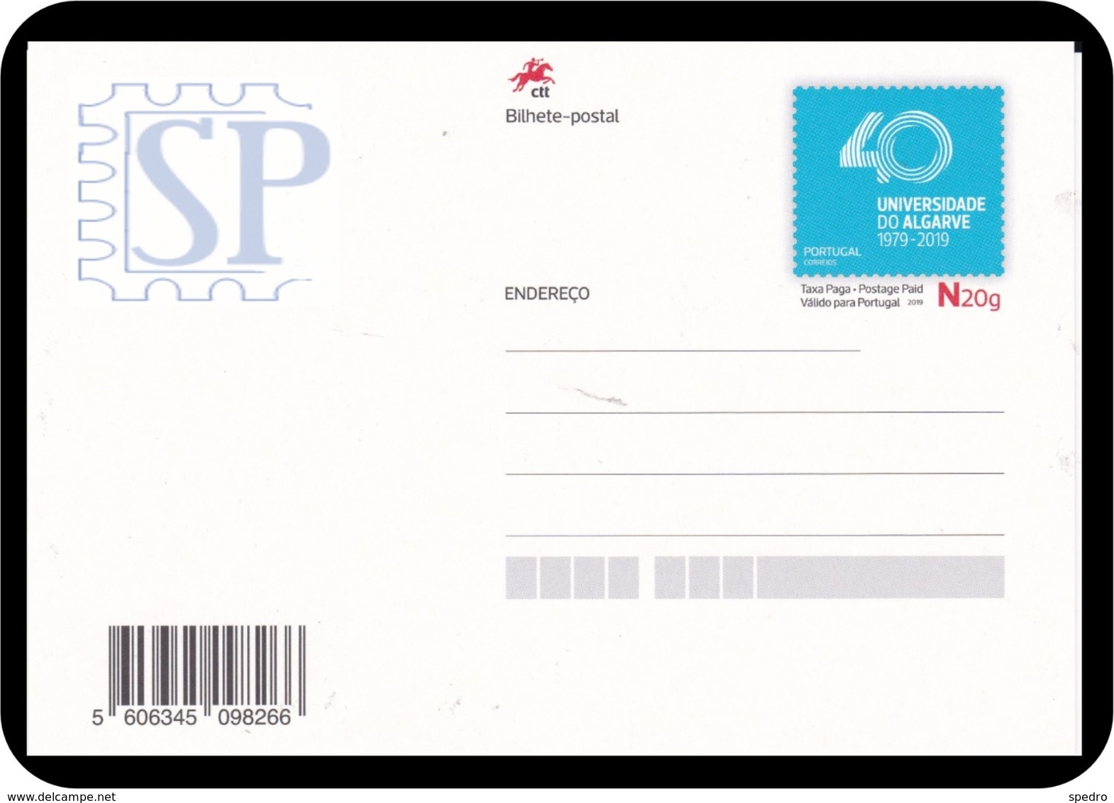 Portugal 2019 Bilhete Postal 40 Anos Da Universidade Do Algarve Université Universiteit Universität University Universid - Escuelas