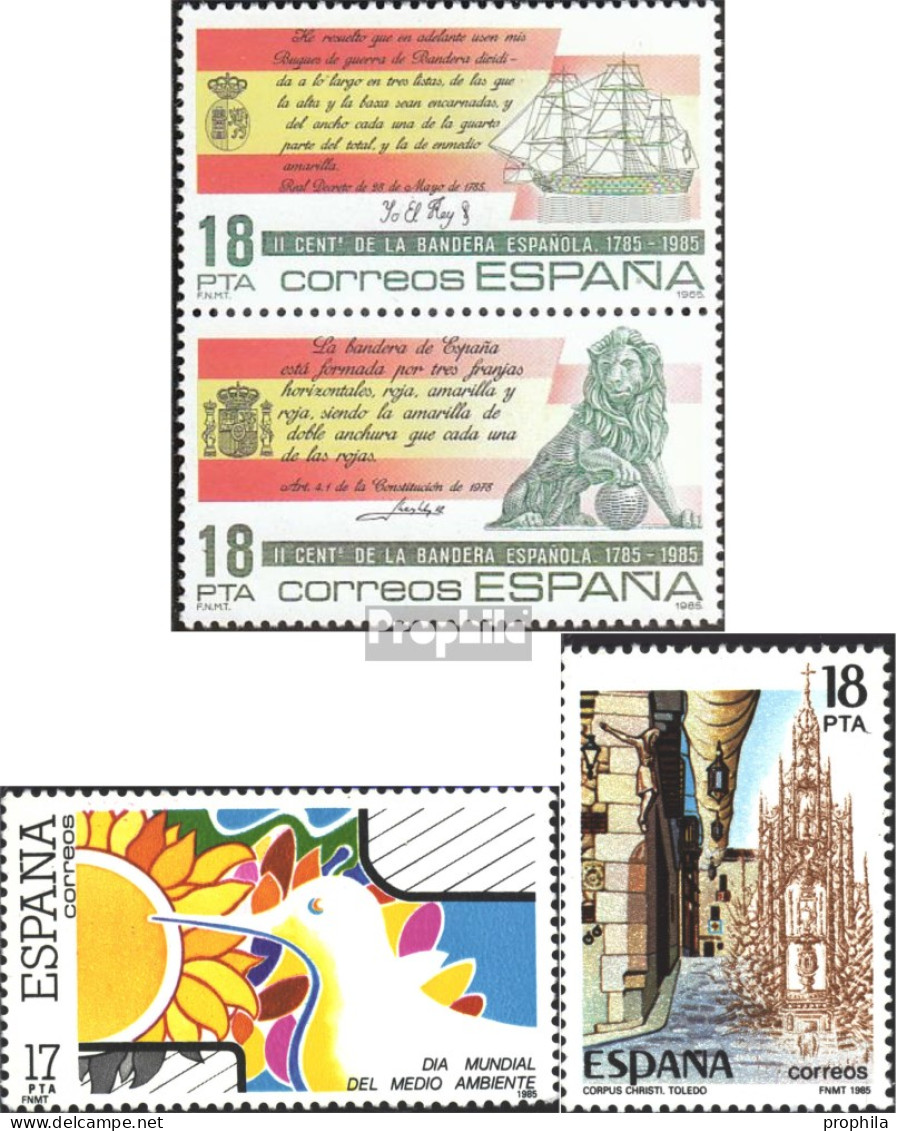 Spanien 2674-2675 Paar, 2676,2677 (kompl.Ausg.) Postfrisch 1985 Flagge, Umwelt, Volksfeste - Ungebraucht