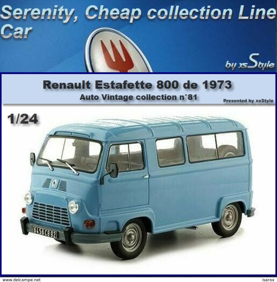 Neuf Renault Estafette 800 1973 AUTO VINTAGE 1/24 No. 81 Ixo Hachette Collection - Other & Unclassified