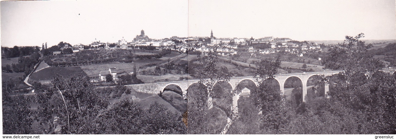 RODEZ Aveyron 1941. 3 Photos NB 9 X 6 Cm .- 3 Photos Panoramiques Vue Sur Rodez  Et Viaduc Train. - Luoghi