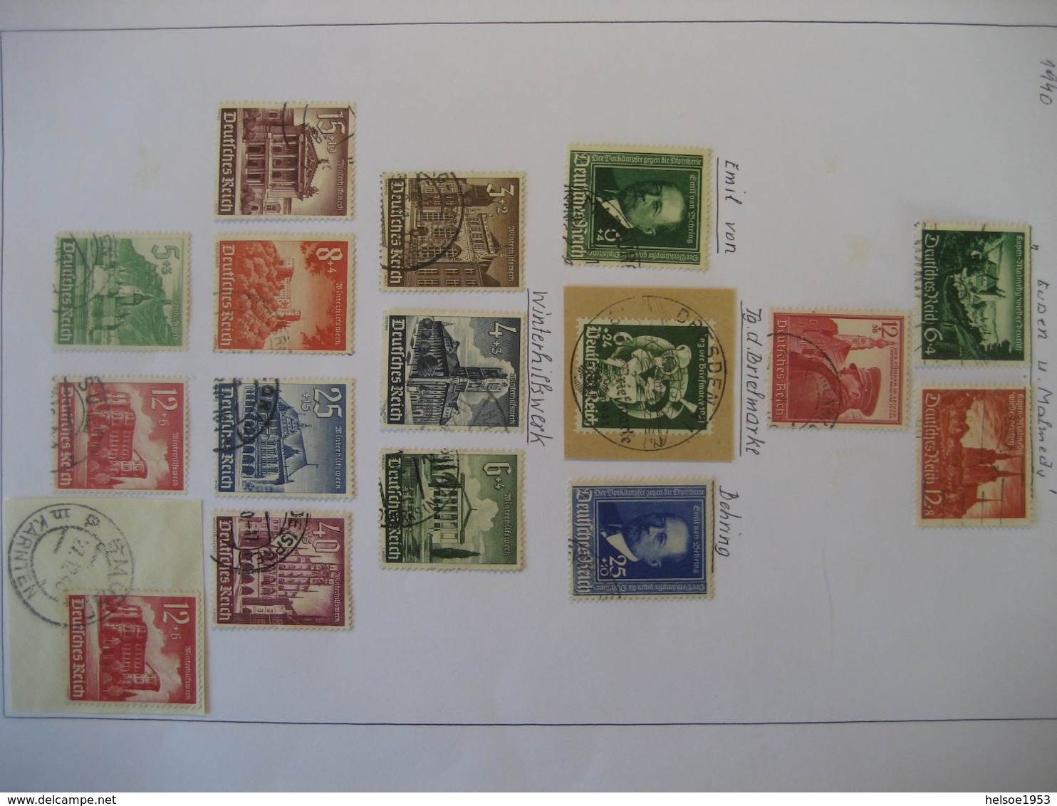 Deutschland/ Deutsches Reich- Marken Und Briefausschnitte Laut Foto, Winterhilfswerk Mi. 751-759 - Used Stamps