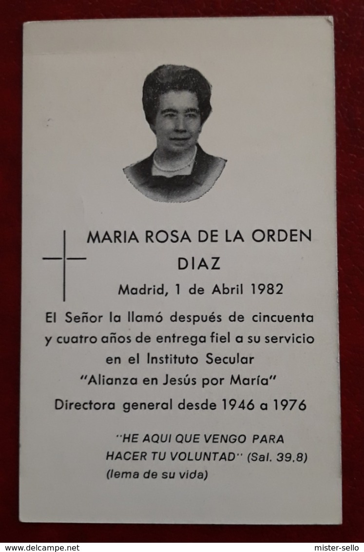 MARIA ROSA DE LA ORDEN DIAZ. - Religión & Esoterismo