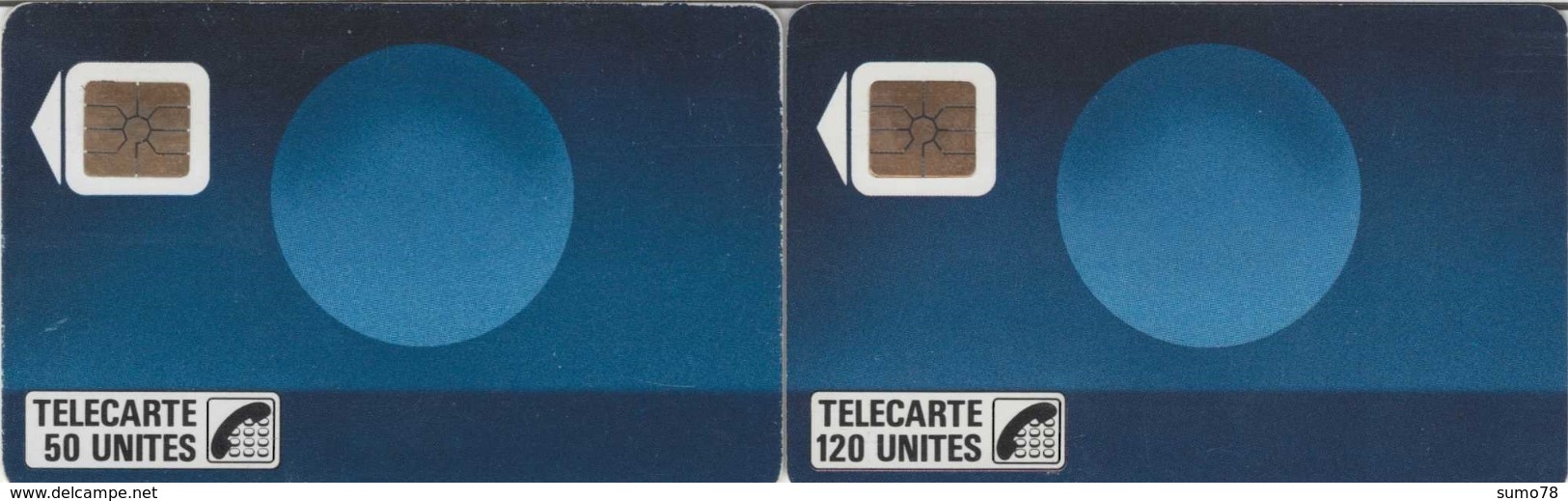 FRANCE - 50 Et 120 Unités - SOLEIL BLEU - Télécarte Utilisée - 1988