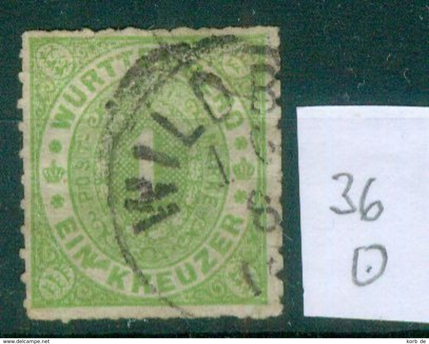 Württemberg 1869  MiNr.  36     O / Used  (L1200) - Sonstige & Ohne Zuordnung