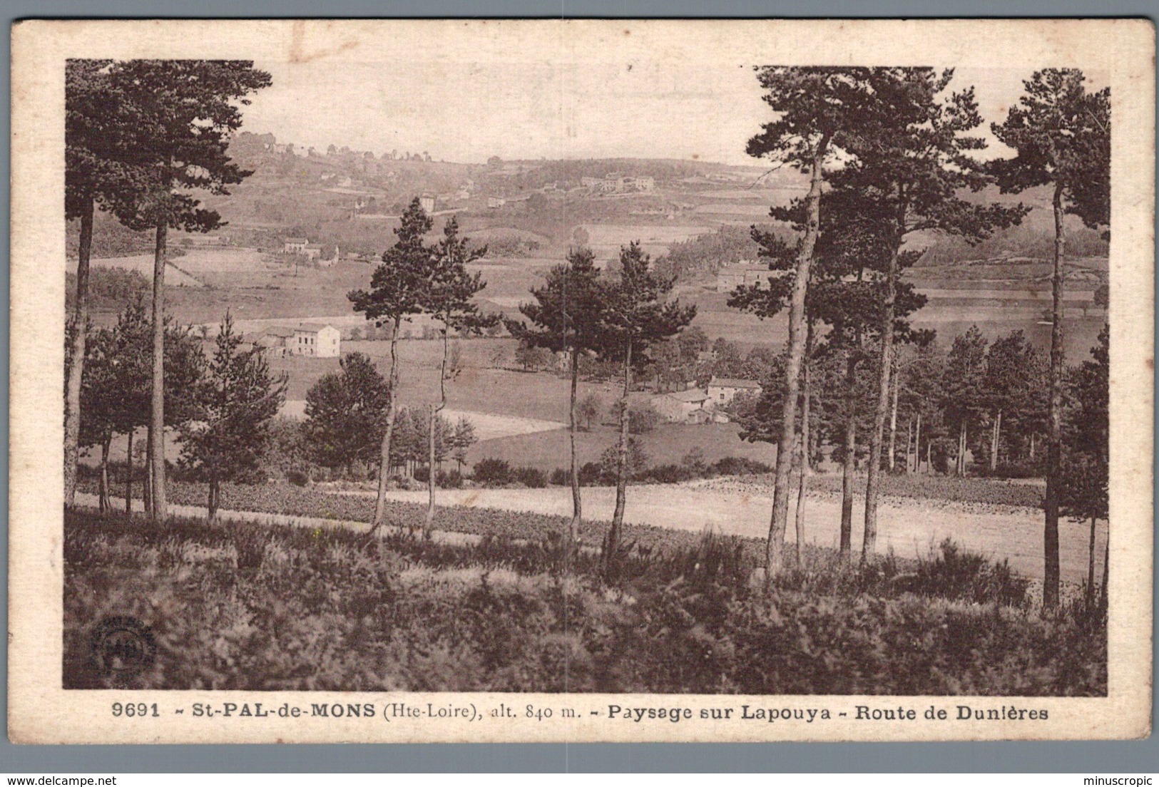 CPA 43 - Saint Pal De Mons - Paysage Sur Lapouya - Route De Dunières - Autres & Non Classés