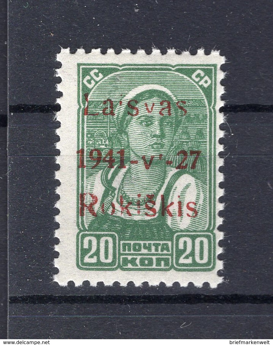 Litauen ROKISKIS 4bI LUXUS ** POSTFRISCH 26EUR (74273 - Besetzungen 1938-45