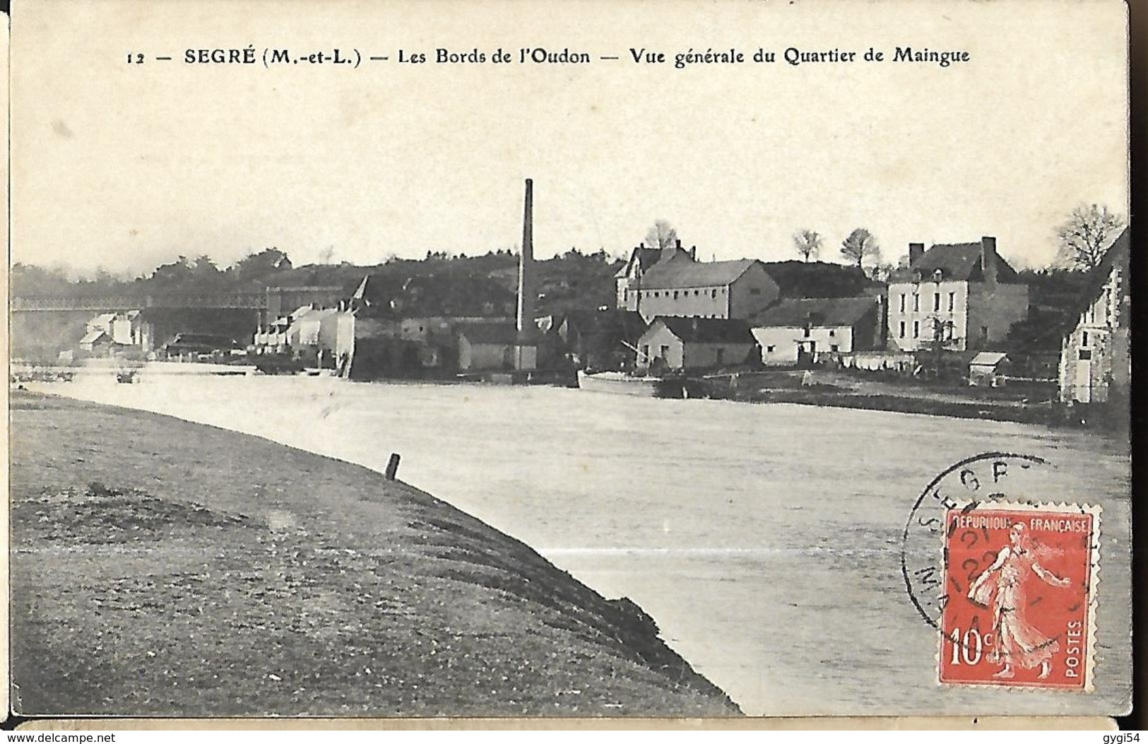 Segré Les Bords De L' Oudon  Vue Générale Du Quartier De Maingue  CPA 1908 - Segre