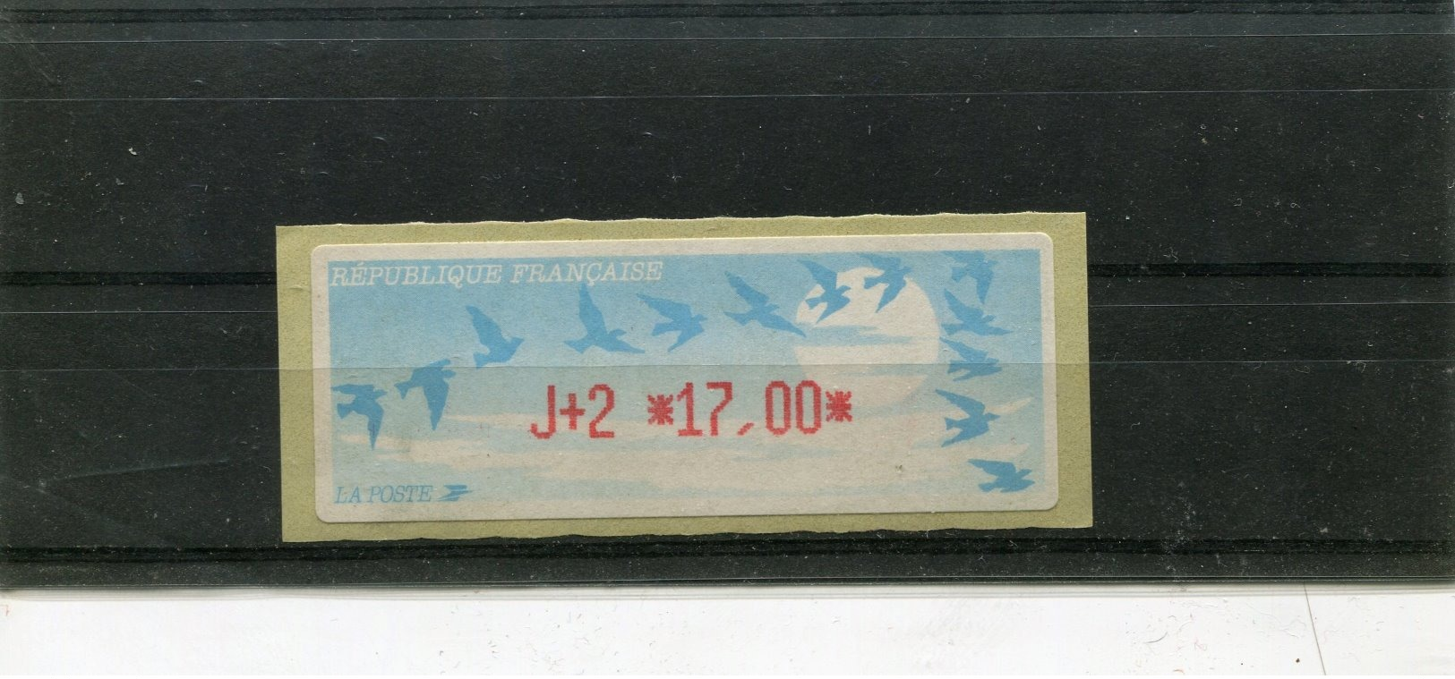 France 1 Vignette Distributeur Type C LISA  N°YT 217 - J+2 17,00 - 1990 Type « Oiseaux De Jubert »