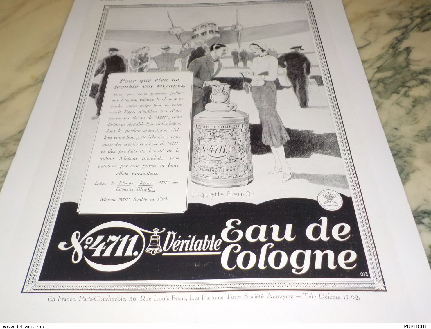 ANCIENNE PUBLICITE VOS VOYAGES  EAU DE COLOGNE 4711 1931 - Other & Unclassified