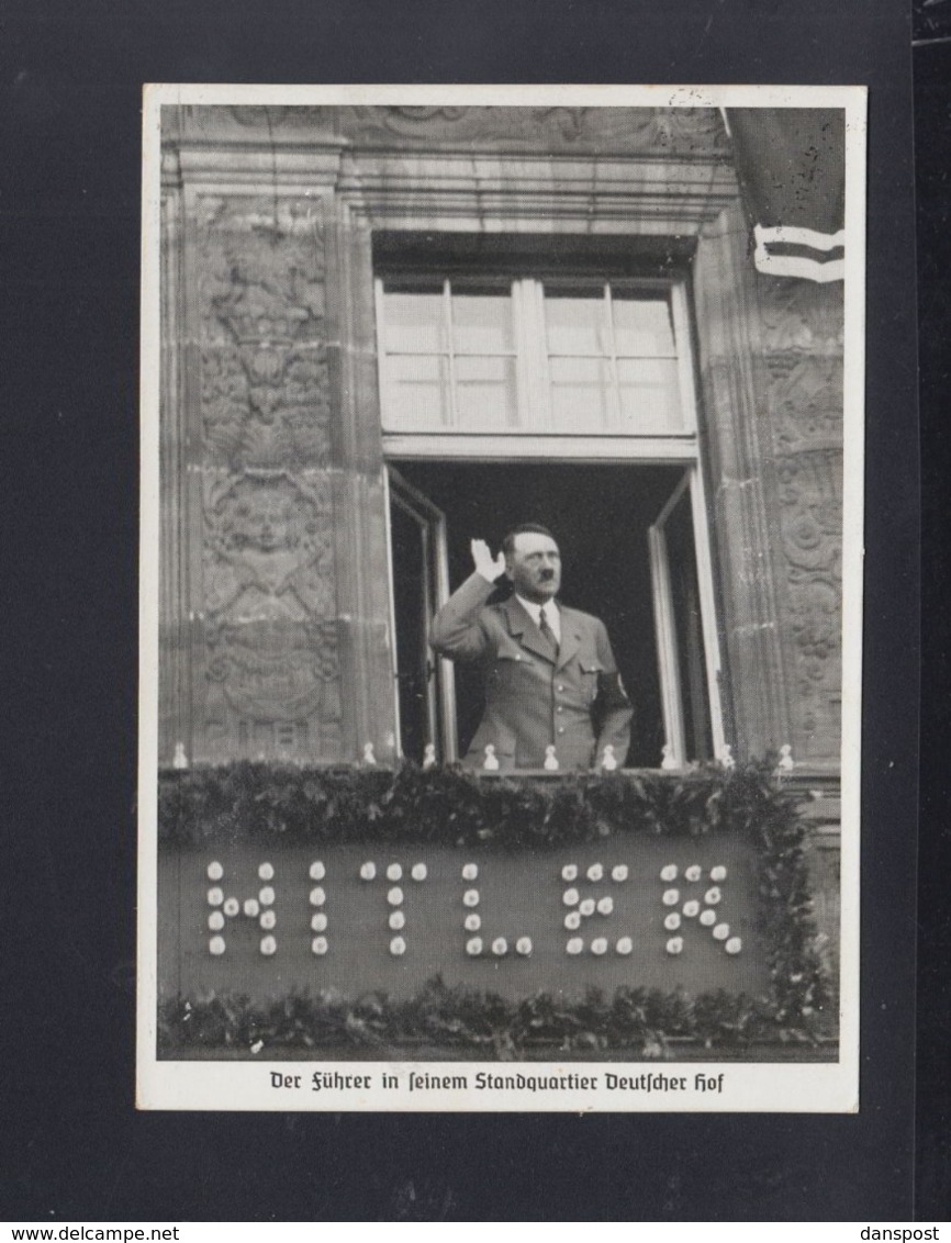 Dt. Reich AK Hitler Standquartier Deutscher Hof Nürnberg 1935 - Personaggi Storici