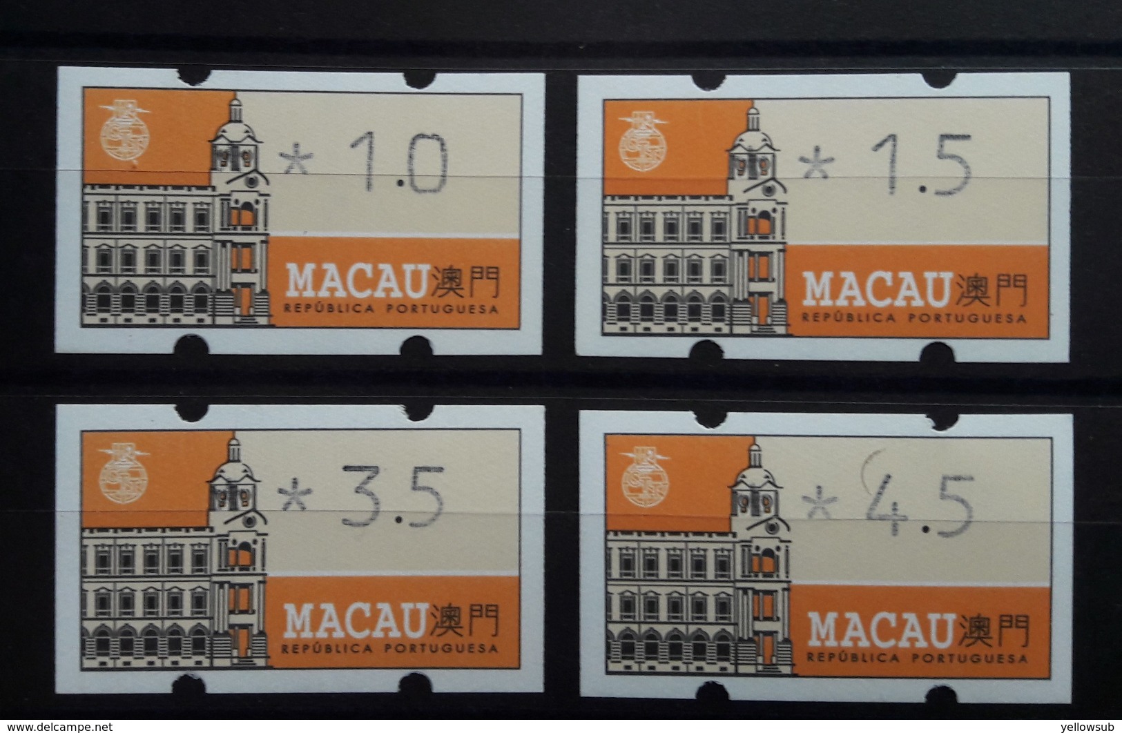 PORTUGAL - MACAO : "1" ** 1993 - Distributeurs. - Automatenmarken