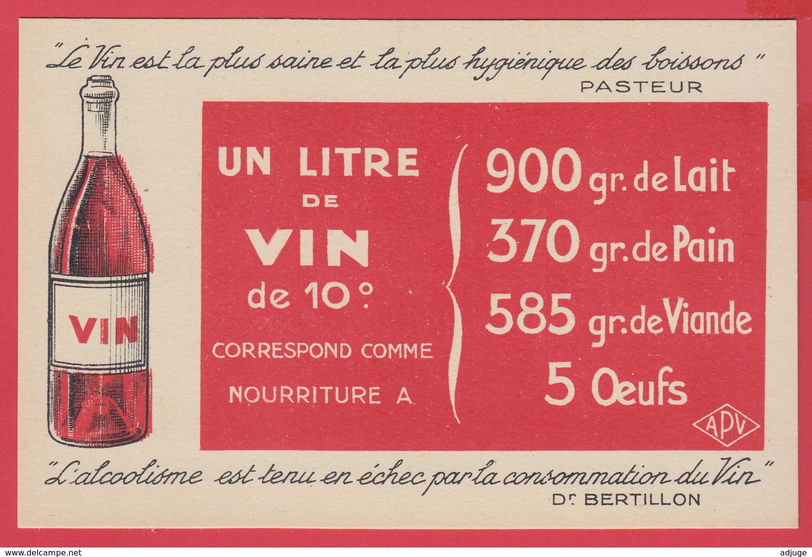 CP-BÉZIERS-PROPAGANDE Pour Le VIN -Un LITRE De VIN - La Plus  Saine Et La Plus Hygiénique Des Boissons -PASTEUR **2 SCAN - Pubblicitari