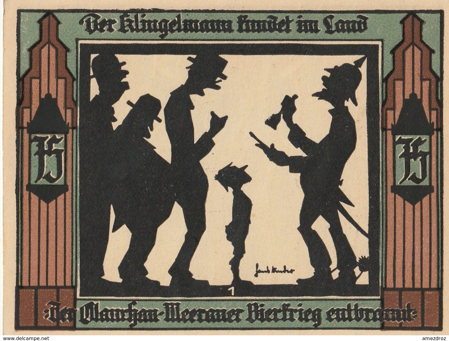 Billets De Nécessité Allemand 1921, 75 Pfennig - Bestuur Voor Schulden