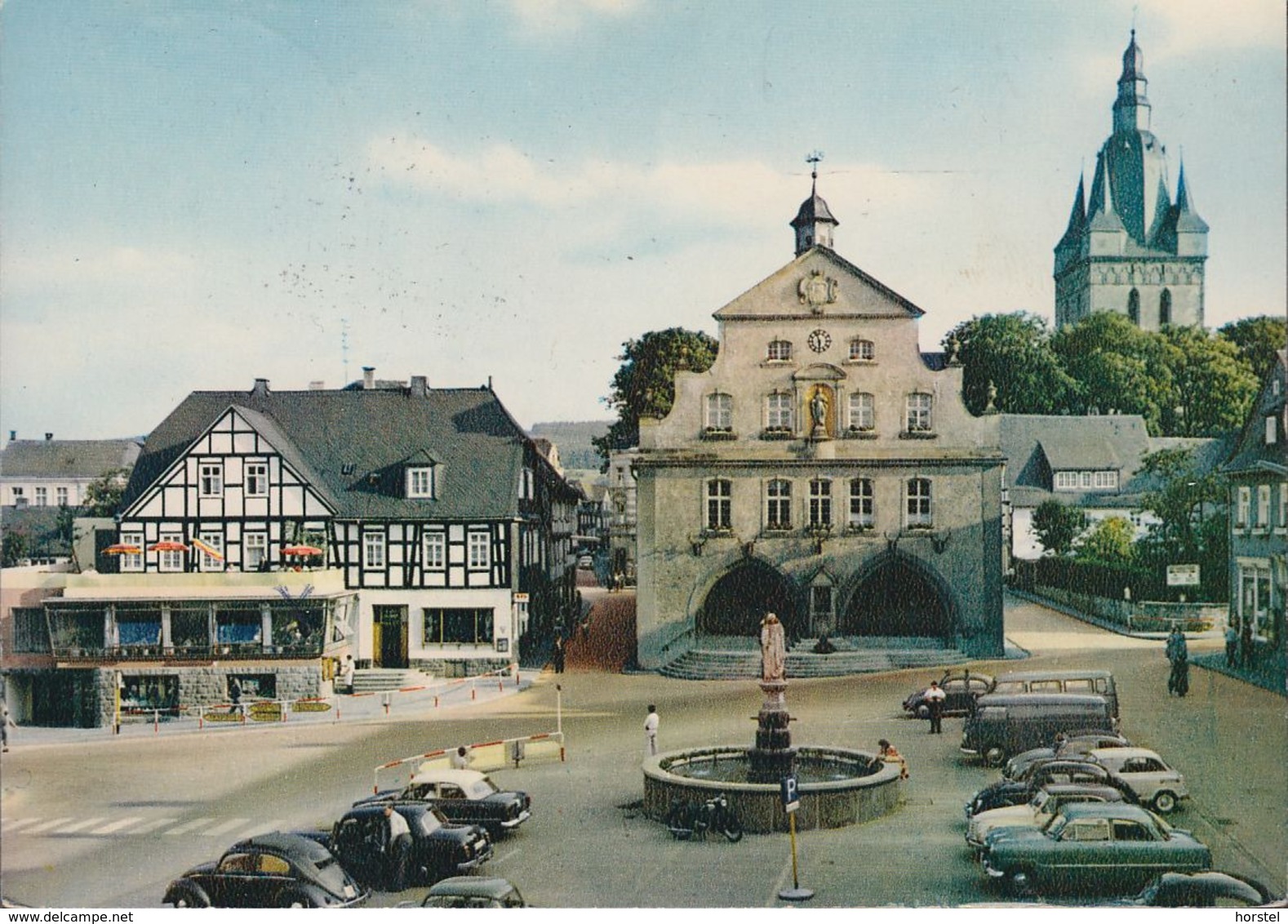 D-59929 Brilon - Sauerland - Marktplatz - Cars - VW Käfer (Polizei) VW Bus - Lloyd, DKW,  (60er Jahre) - Brilon