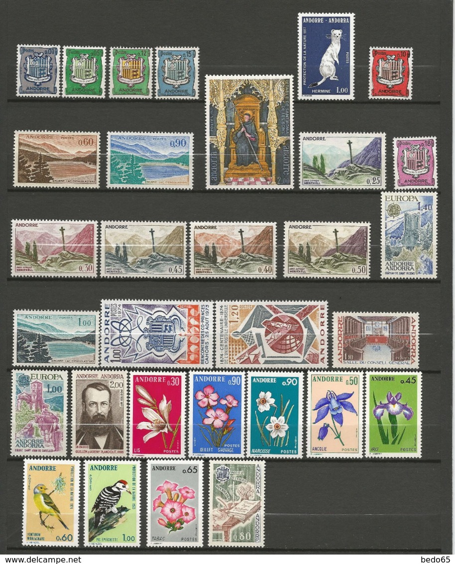 LOT ANDORRE  NEUF** LUXE SANS CHARNIERE / MNH / COTE 87€ - Collections