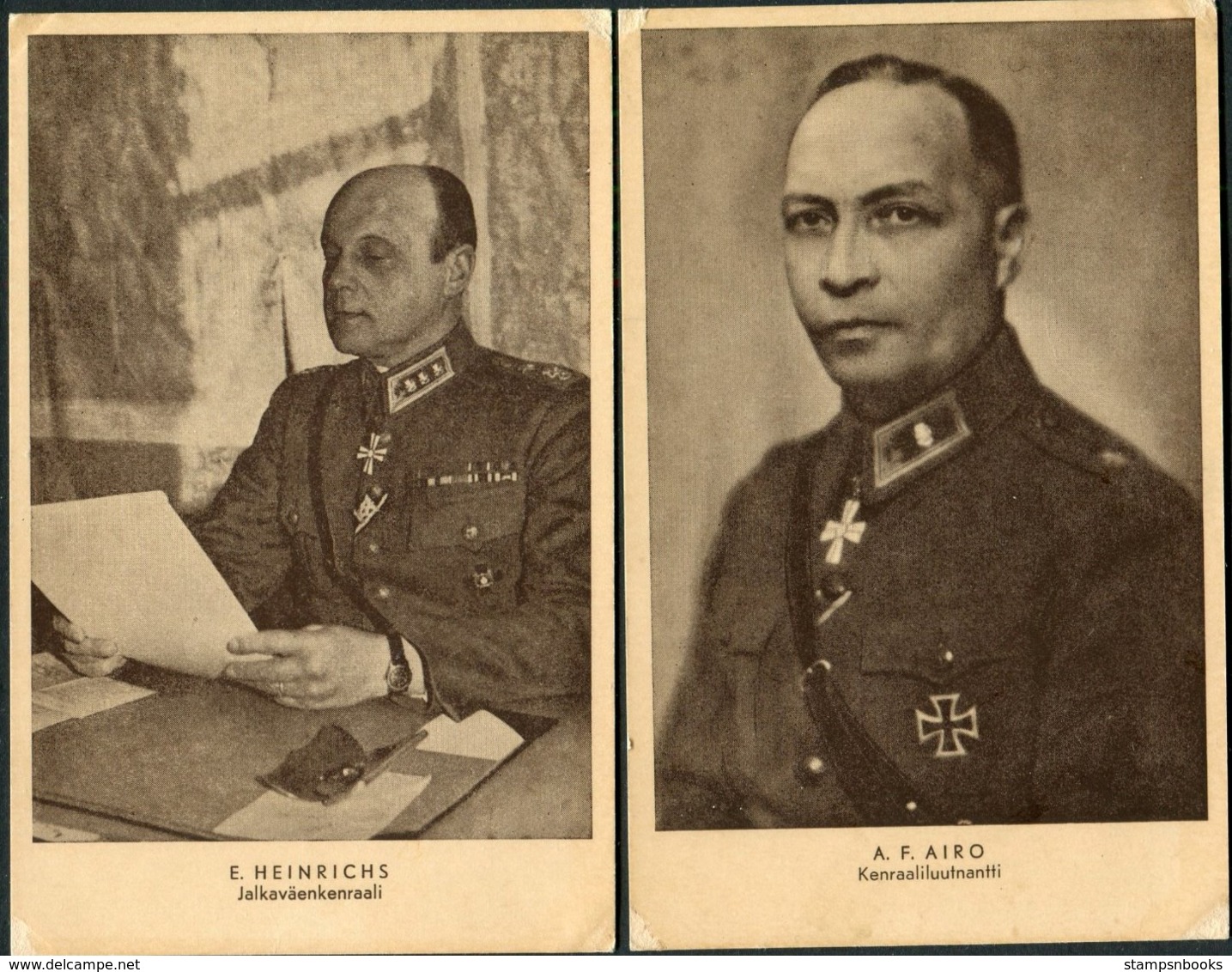 WW2 Finland Army Officer Postcards X 10. Heinrichs Nenonen Oesch Tuompo Siilasvuo Pajari Tapola Blick Malmberg Airo - Finlandia