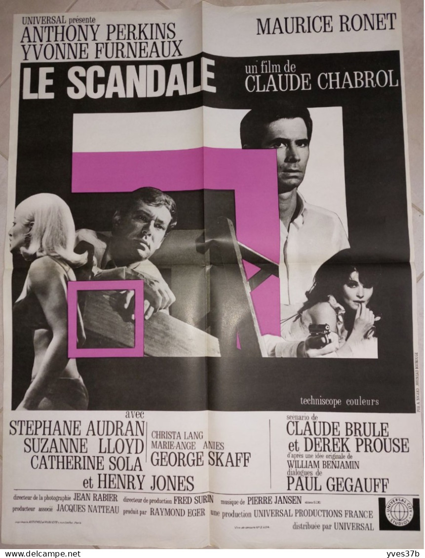 "Le Scandale" C. Chabrol, A. Perkins, M. Ronet, S. Audran...1967 - Affiche 60x80 - TTB - Posters