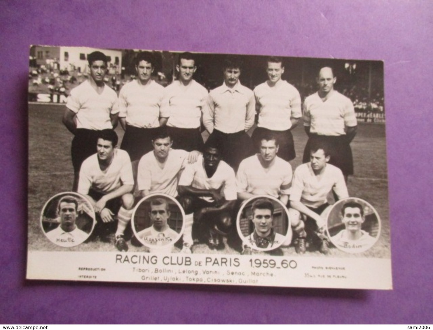 PHOTO EQUIPE DE FOOT FOOTBALLEURS 75 RACING CLUB DE PARIS 1959-1960 - Sporten