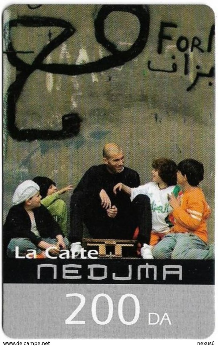 Algeria - Nedjma - Football - Zinedine Zidane And Kids, Exp.30.09.2008, GSM Refill 200DA, Used - Algerien