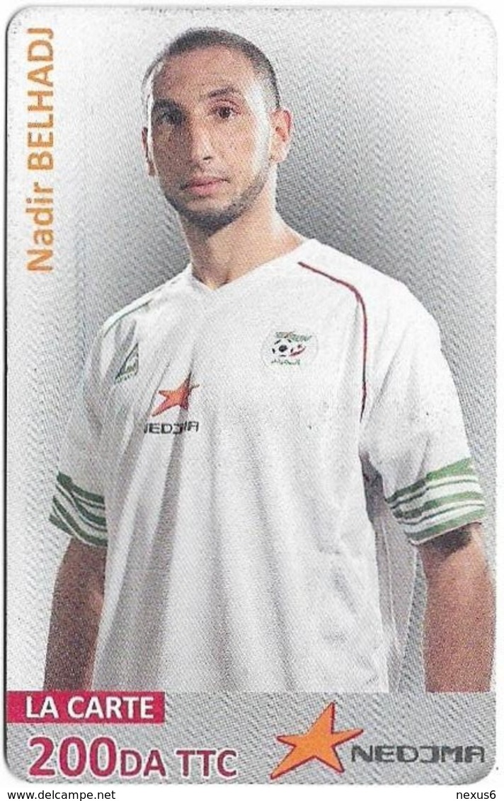 Algeria - Nedjma - Football - Nadir Belhadj, Exp.31.12.2014, GSM Refill 200DA, Used - Algérie