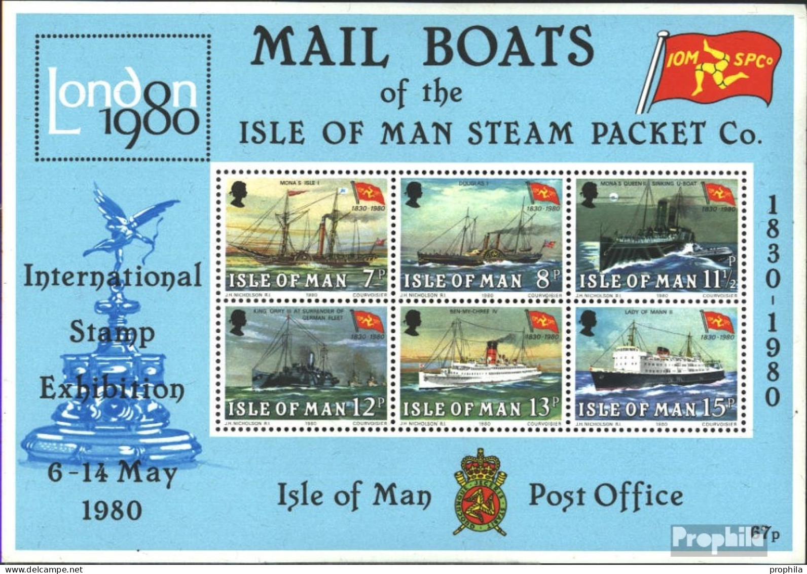 GB - Isle Of Man Block3 (kompl. Ausg.) Postfrisch 1980 Dampfschiffe - Man (Insel)