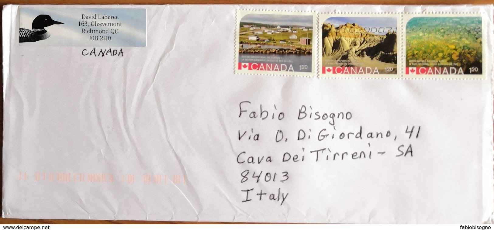 2015 Canada -  Used Stamps On Cover To Italy - Brieven En Documenten