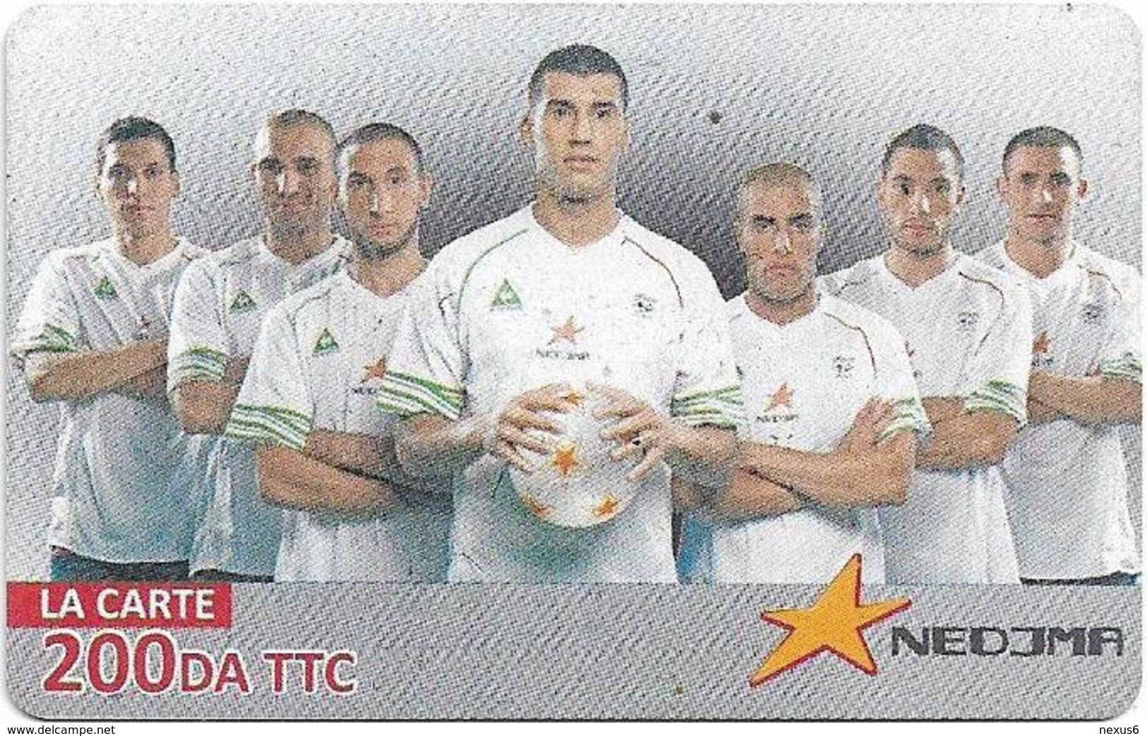 Algeria - Nedjma - Football - Lounes Gaouaoui & Teammates, Exp.31.12.2014, GSM Refill 200DA, Used - Algerien