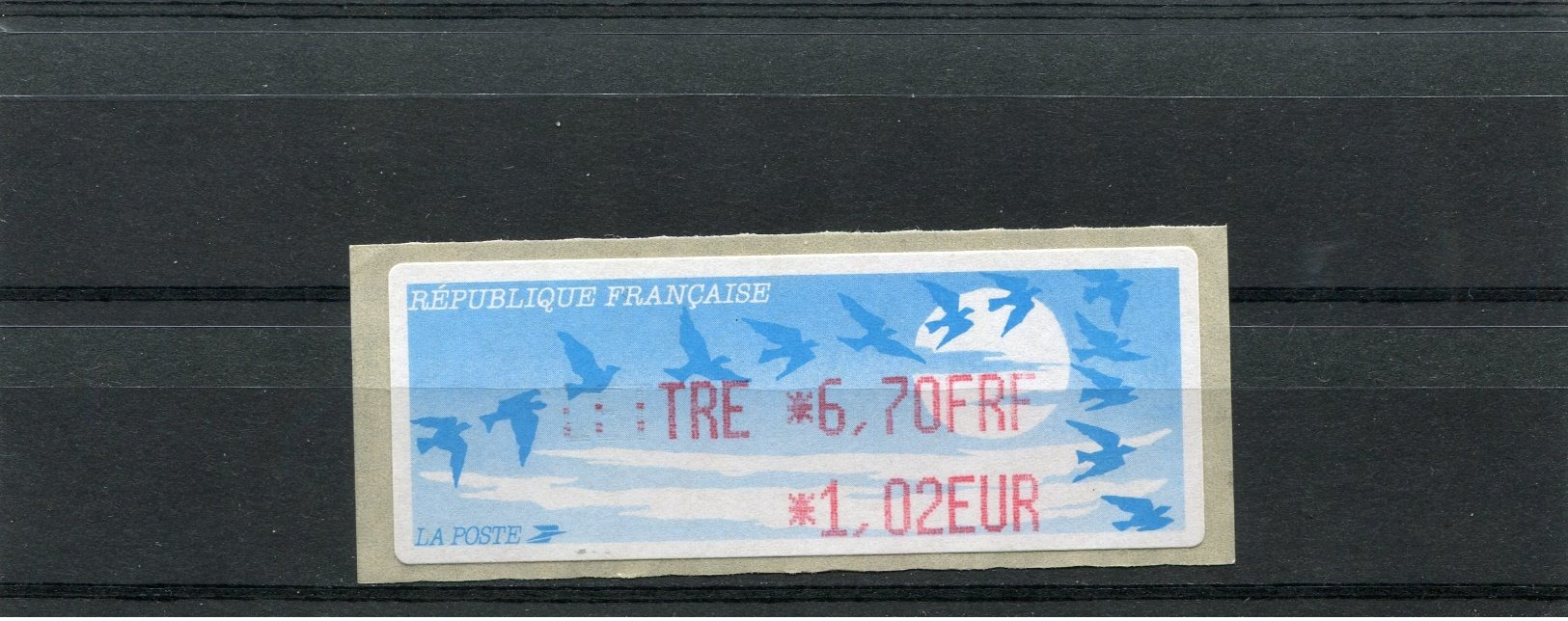 France 1 Vignette Distributeur Type C LISA  N°YT 237 Variété Erreur D'impression - Lettre 6,70 FRF 1,02 EUR - 1990 Type « Oiseaux De Jubert »