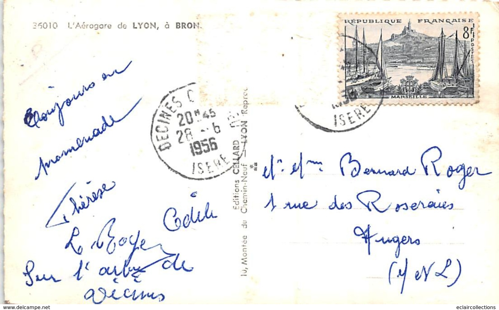 Bron          69        Tour De Contrôle Et L'Aérogare  1956         (voir Scan) - Bron